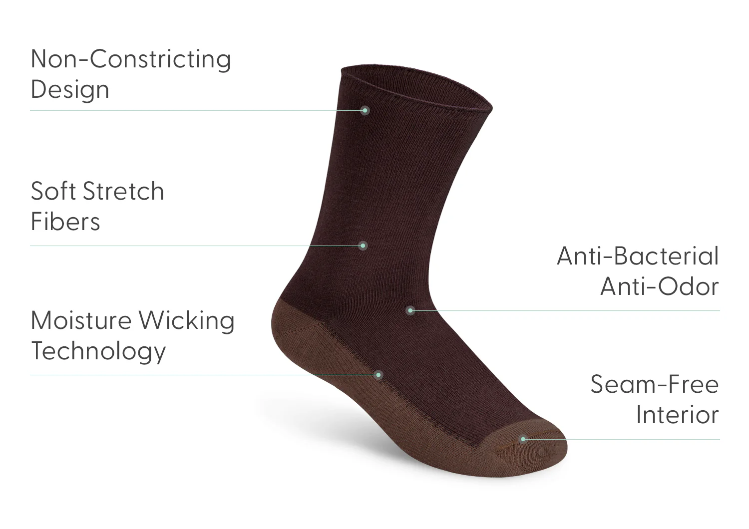 Casual/Dress Socks - Dark Brown - Image 3