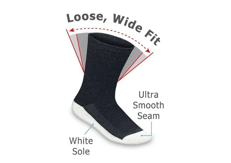 Casual/Dress Diabetic Socks - Black - Image 5