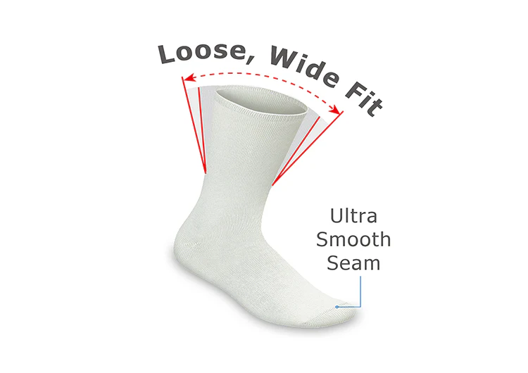 Casual/Dress Diabetic Socks - White - Image 5
