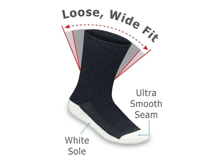 Extra Roomy Diabetic Socks (Thick) - Black - Image 5