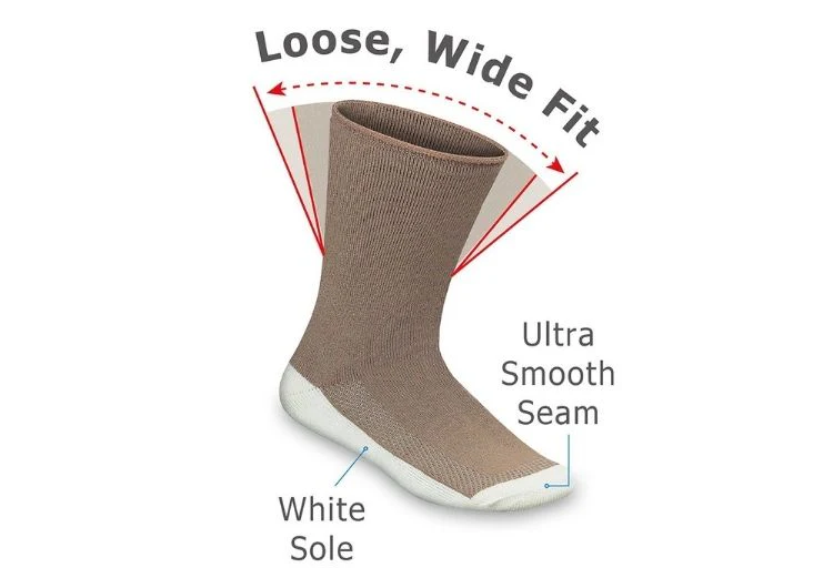 Extra Roomy Diabetic Socks (Thick) - Brown - Image 5