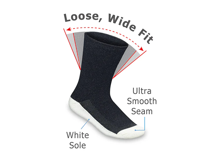 Padded Sole Diabetic Socks - Black - Image 5