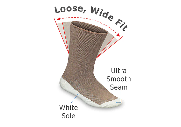 Padded Sole Diabetic Socks - Brown - Image 5